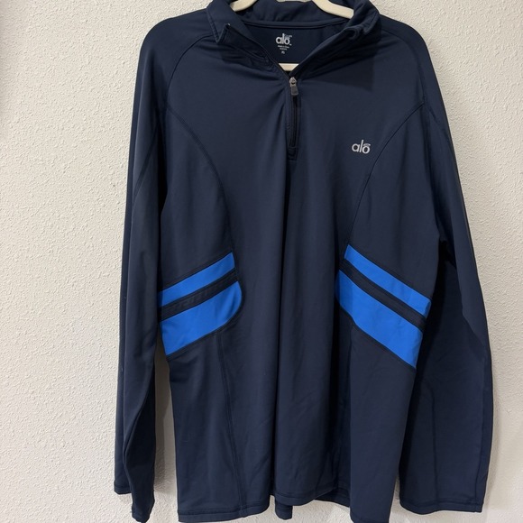 ALO Yoga Other - ALO Men's Navy Blue Pullover 1/4 Zip Activewear Jacket Cool Fit Athleisure XL